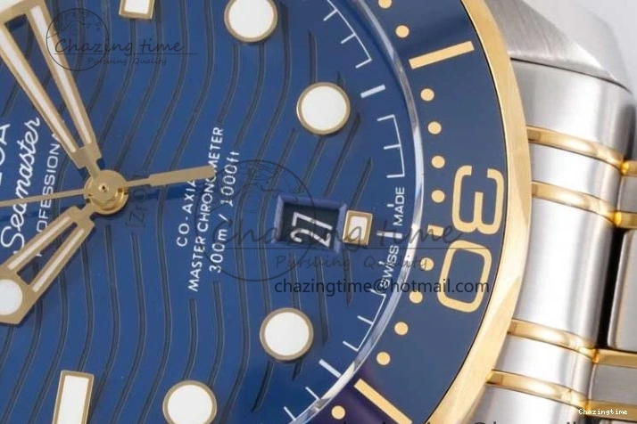 0118 ZeroBulk Seamaster Diver 300M SS YG Blue Ceramic Bezel JVSF 1:1 Best Edition Blue Dial on SS YG Bracelet A 7784